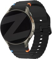 Bandz Siliconen Wave bandje 'Easy fit' - Geschikt voor Samsung Galaxy Watch 7 (40 & 44mm) / Galaxy Watch 6 Classic (43 & 47mm) / Galaxy Watch 5 (Pro) / Galaxy Watch 4 (Classic) / Galaxy Watch FE (zwart)
