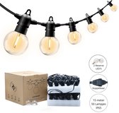 SEPH® Lichtsnoer Buiten met 50 Lampjes E12 - 15 meter Buitenverlichting – Lichtslinger IP65 - Koppelbare Feestverlichting – Waterdicht – Prikkabel