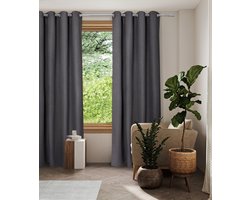 Home Style Thermisch Gordijn – Lichtdoorlatend – Met Ringen – 140x250 cm – Grijs