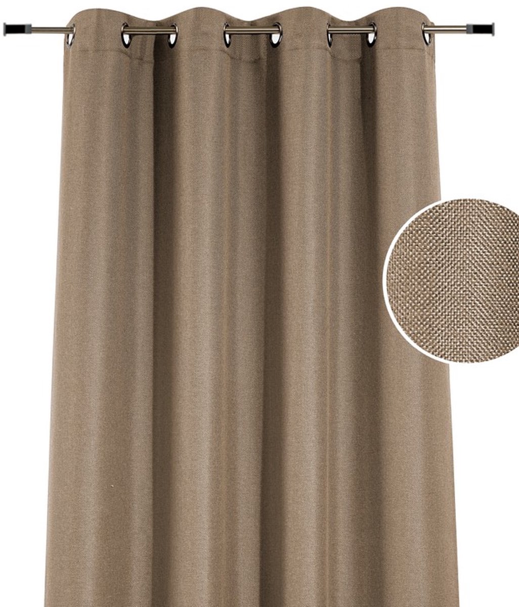 Home Style Kant en Klaar Gordijn – Verduisterend – Met Ringen – 135x260 cm – Taupe