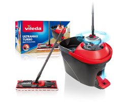 Vileda Ultramax Turbo complete set - Voor alle soorten vloeren - Comfortabel en ergonomisch dweilen