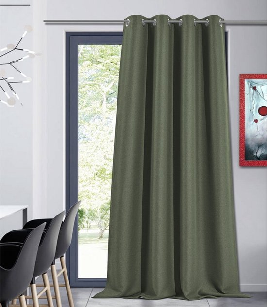 Home Style Kant en Klaar Gordijn – Verduisterend – Met Ringen – 135x260 cm – Groen