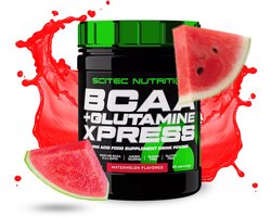 Scitec Nutrition® - BCAA + Glutamine Xpress (300 gram - Watermelon) - Watermeloen - 25 doseringen - aminozuren - aminozuur - bcaa - l-isoleucine - l-leucine - l-valine - poeder