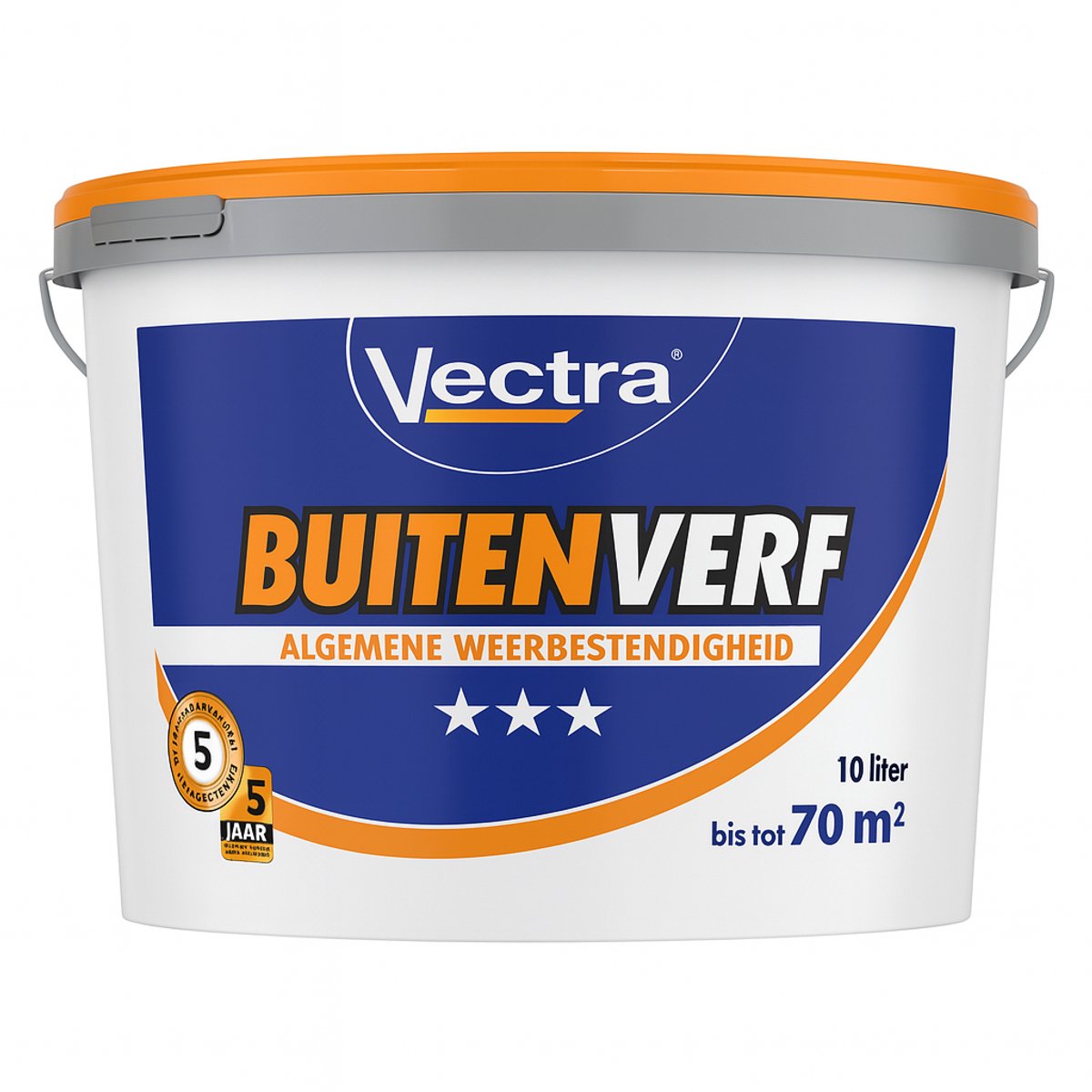 Vectra Universele Buitenverf – Wit – 10 L – Weer- en Krasbestendig, Zijdeglans