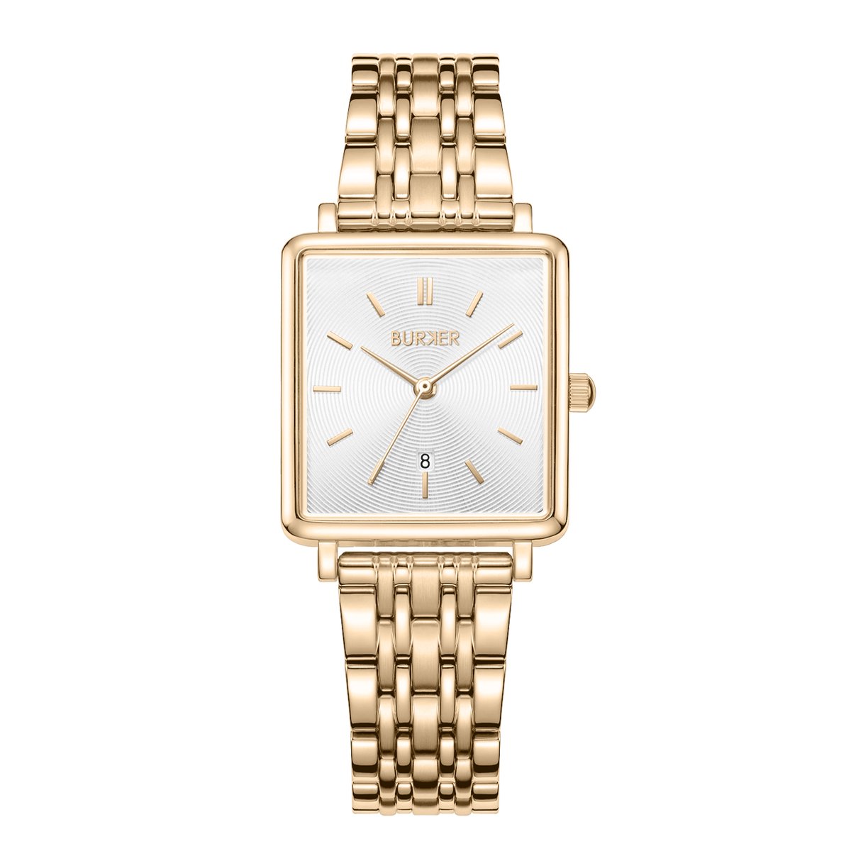 BURKER Daisy Horloge Dames - Vierkant - Goud - Schakelband - 28mm