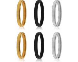 Knaak Mouwophouder - 6 Stuks - Elastische Metalen Armbanden - Sleeve Holders - Unisex - Metaal