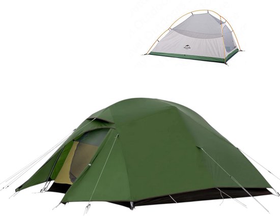 Cloud Up 3 Upgrade - Naturehike - Tente 3 personnes - Léger - Incl. tapis de sol gratuit - 20D 4000MM - Imperméable - Randonnée & Marche