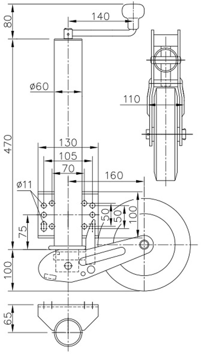 Winterhoff Neuswiel automatisch opklapbaar - A-kwaliteit - Rond 60 mm - 1860670 - VK 60-BH-200 VVB — afbeelding 2
