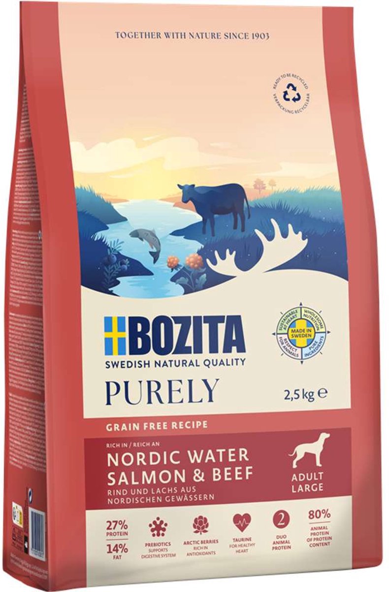 Bozita Dog Purely Large Lachs & Rind | 2,5kg