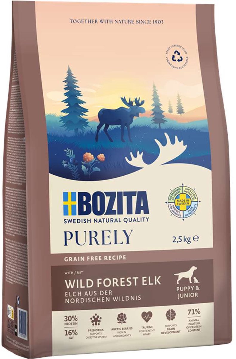 Bozita Bozita Dog Purely Puppy & Junior Small Elch | 2,5kg