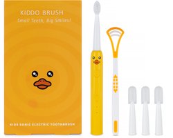 Kiddo Brush Elektrische Tandenborstel voor Kinderen (Vanaf: 3+ jaar) - Inclusief 4 opzetborstels & Tongscraper - 100 dagen batterijduur - Kindertandenborstel geschikt voor kind & peuter - Eendje