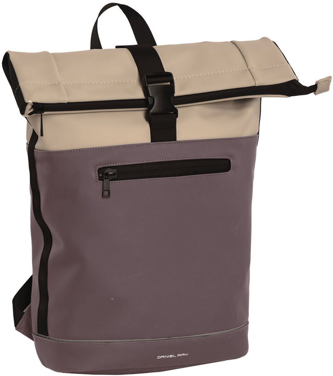 Daniel Ray Rockhampton Rolltop Laptop Rugzak Waterproof - 15,6 inch - Oudpaars / Kaki