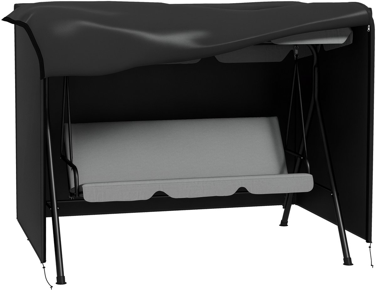 Outsunny-Polyester-Schwarz-205L x 124B x 164H cm-Abdeckung für Schaukel