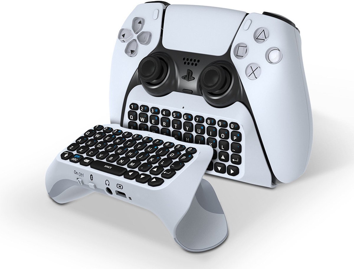 NAXSIR Bluetooth Toetsenbord voor PlayStation 5 Controller - Snel Typen & Voice Chat - Compatibel met PS5