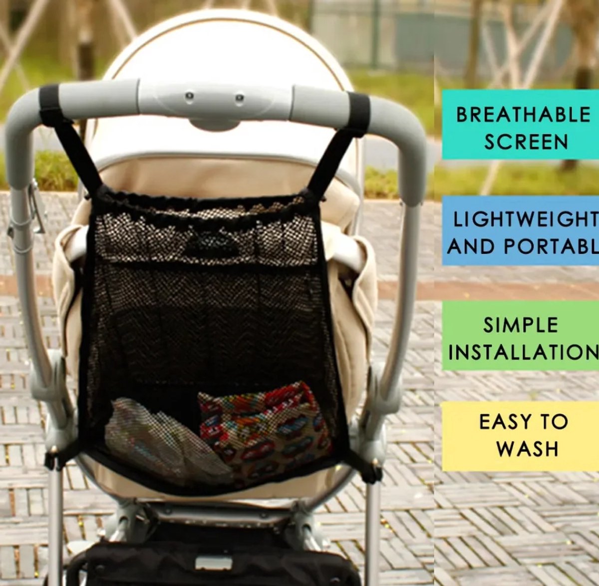 Image of Actie4you® - Buggy Boodschappen Net - Organizer - Netje – Kinderwagen Organiser - - Baby - Kinder – Buggy Net – Opbergnet - Boodschappennetje