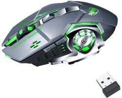 NAXSIR Draadloze Gaming Muis – Bluetooth 5.2 & 2.4GHz Dual Mode – 1600DPI Instelbaar – 168Uur Batterij – RGB Verlichting & Stille Knoppen (USB-C Oplaadbaar)