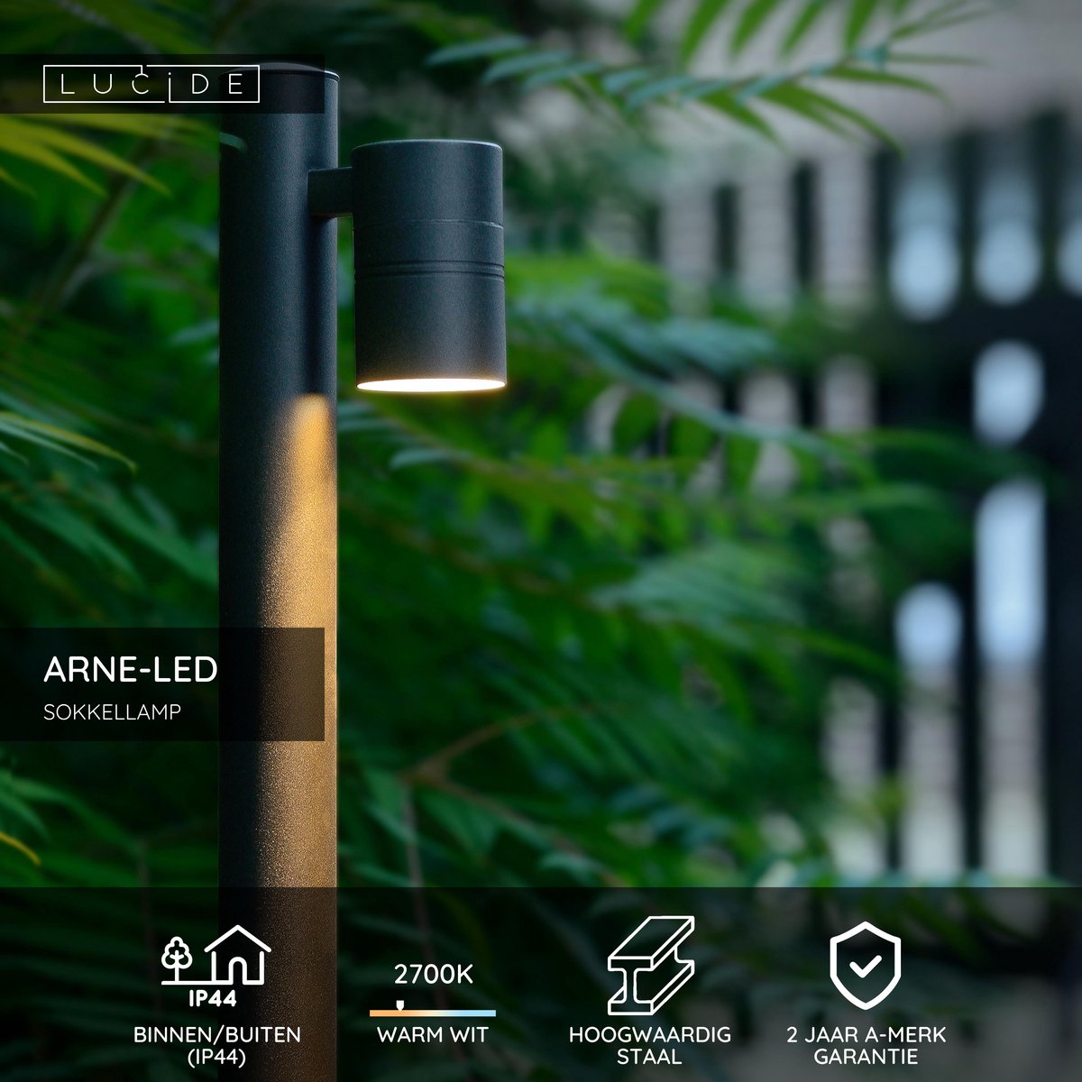 Lucide Arne-LED - Sokkellamp - Ø 6,3 cm - LED - GU10 - 1x5W 2700K