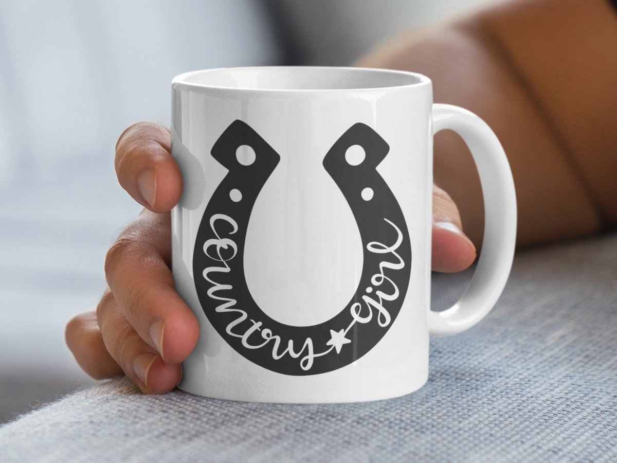 Country Girl Hoefijzer Mok, Western Thee Koffie Cup, Cowgirl Cadeau, Lucky Charme Mok