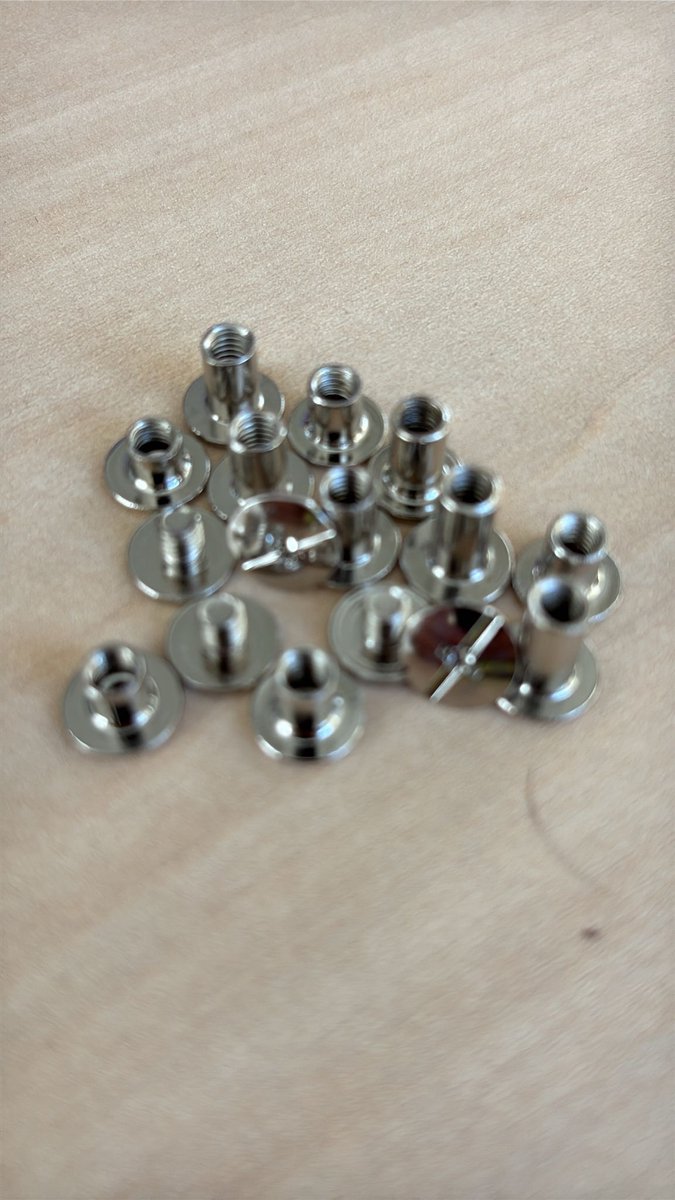 Boekbinderschroeven Nickel RVS 50 stuks