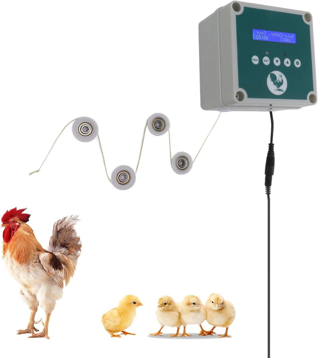 Automatische Kippenhokdeurcontroller met LED-display en Timer - Voor Kip Eend Gans - EU