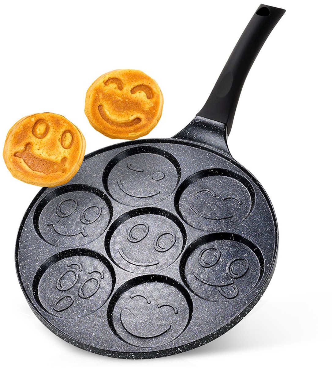 Eierpan Graniet 7 Gaten BLACK LINE 26 cm - Omeletpan - Egg Koekenpan - Pannenkoekenpan - Pancake