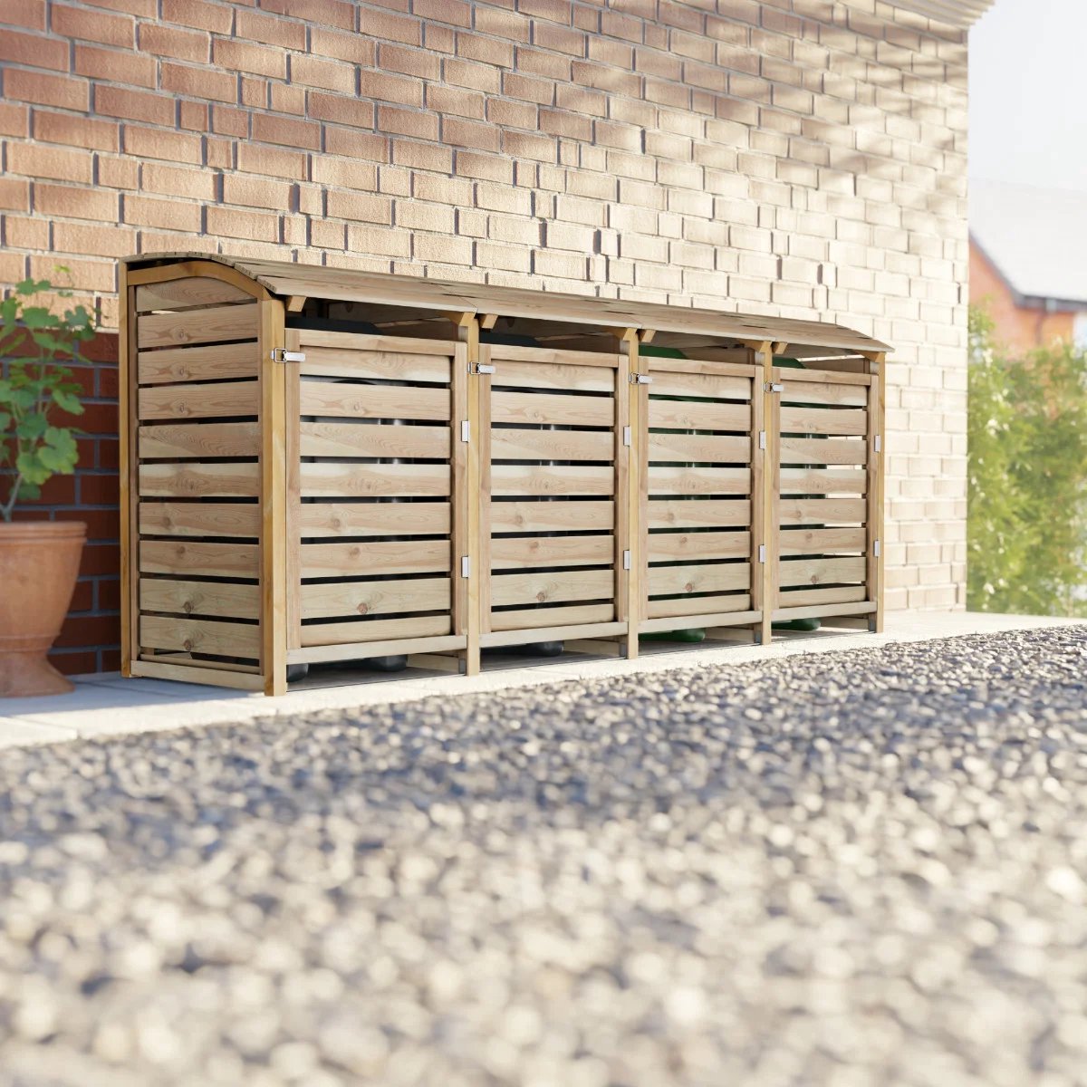 Containerombouw voor 4 kliko's - Kliko Ombouw - Geïmpregneerd Grenen Hout