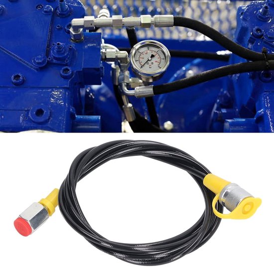 Hydraulische Druktestslang 2,0 M – M16x2 / 1/4 BSP – Vezelversterkt – 64 MPa – Voor Olie, Zuurgraden En Alkalibestendige Systemen
