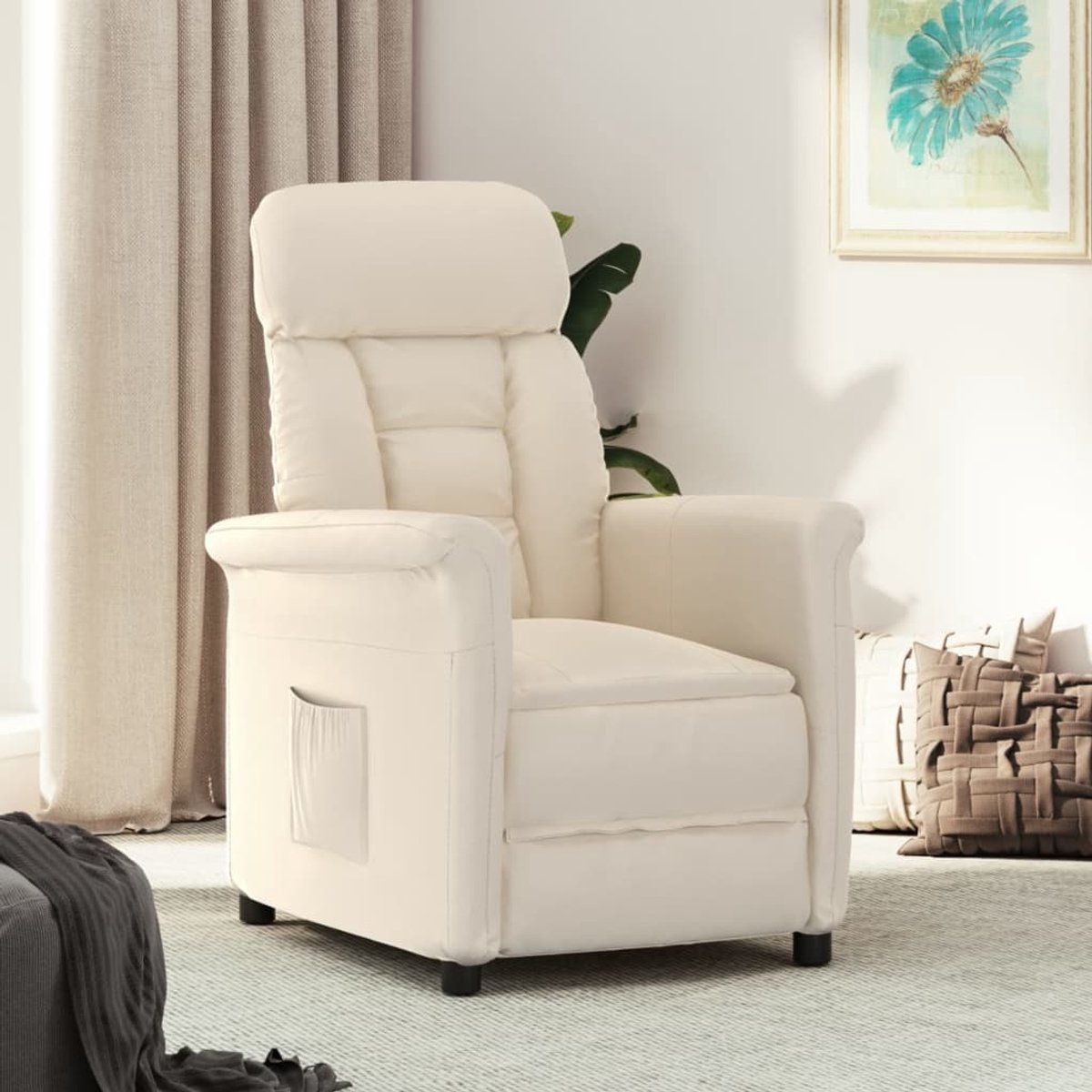 Afbeelding 2 van Relaxfauteuil Relaxstoel Beige Met Armleuning