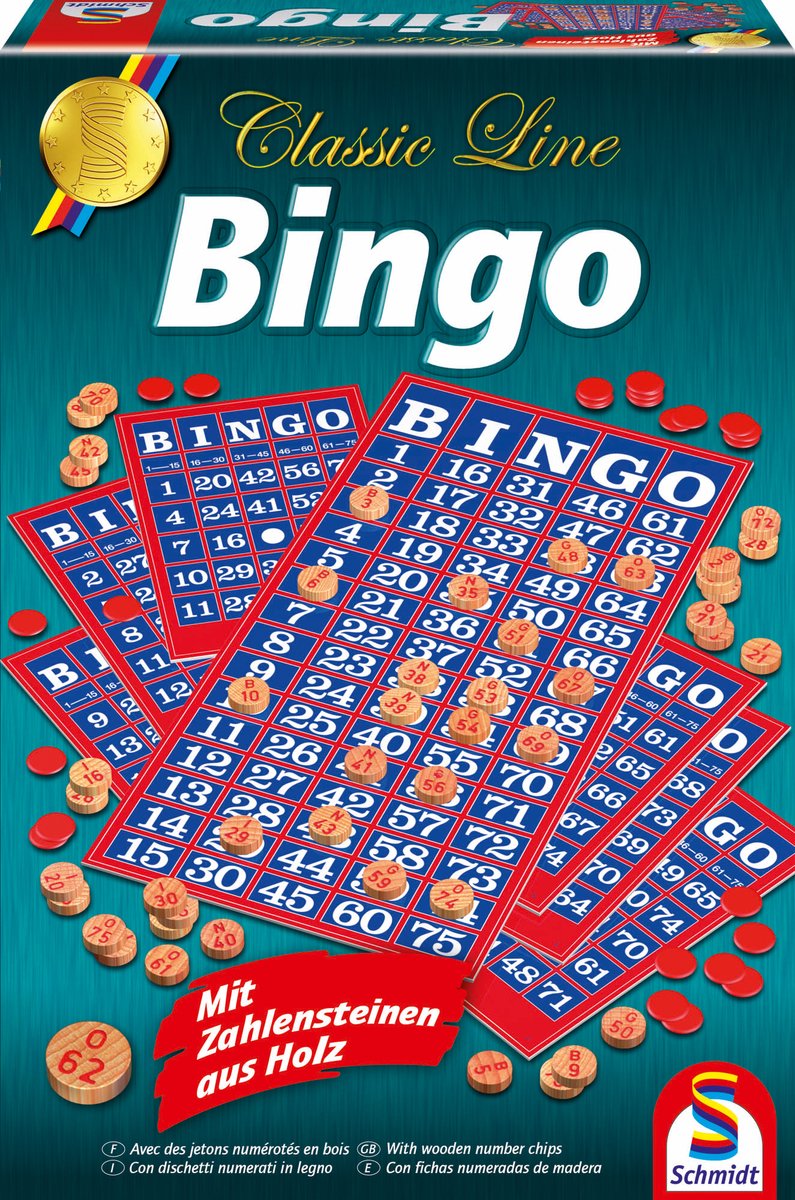 Schmidt® - Bingo - Classic Line - Gezelschapsspel - Kansspel voor familie en groepen - vanaf 6 jaar - 2+ spelers