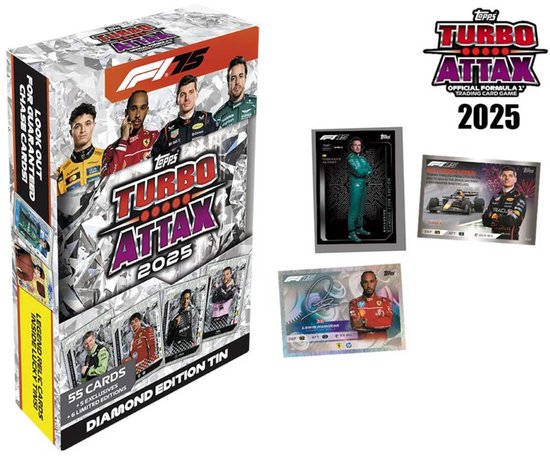 Turbo Attax F1 2025 – MEGA TIN Diamond Edition | Exclusieve Kaarten!