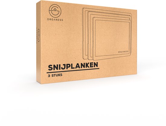 Ensemble de 3 planches à découper Organess (38 x 25,3 / 30,5 x 20 / 23 x 15,2 cm) - Pour la Cuisine, Planches à découper, planches de service, planches à fromage, planches à boissons et planches à tapas - Planches à découper en bois de Bamboe