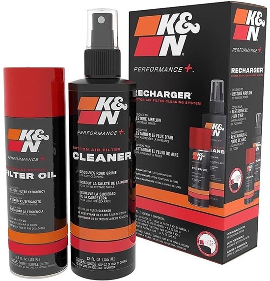 Kit d'entretien de filtre à air K&N en coton pour moto 99-5003EU detergeant huil
