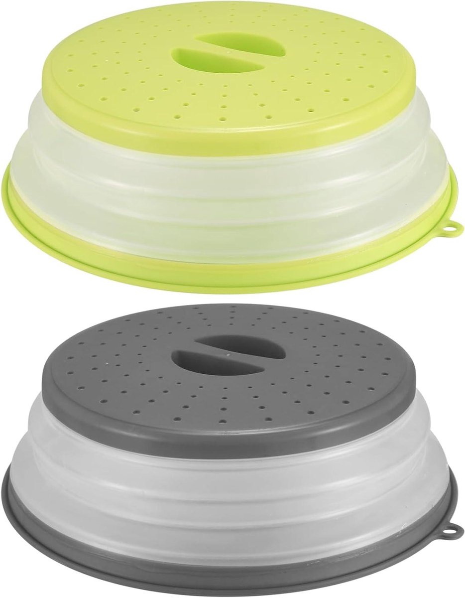 Allecto Premium - Magnetronafdekking 2 stuks opvouwbare afdekhoes - Voorkomt spatten - Groente Fruit - Filtermand - 265 cm