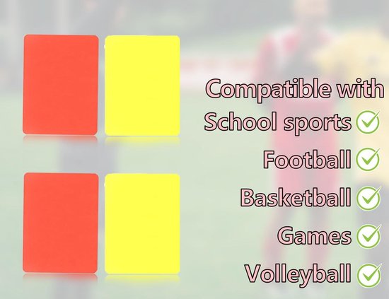Referee Cards - Gele & Rode Kaart - Scheidsrechter Sports - Scheidsrechter Tools voor Basketball, Voetbal, School Sport (7.5 x 10.5 cm) van Merkloos	 — afbeelding 2