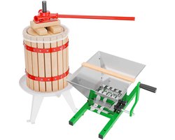Borg Fruitpers 18 liter + Borg Fruitmolen 7 liter - Vruchtenpers - Appelmolen - Wijnpers -…