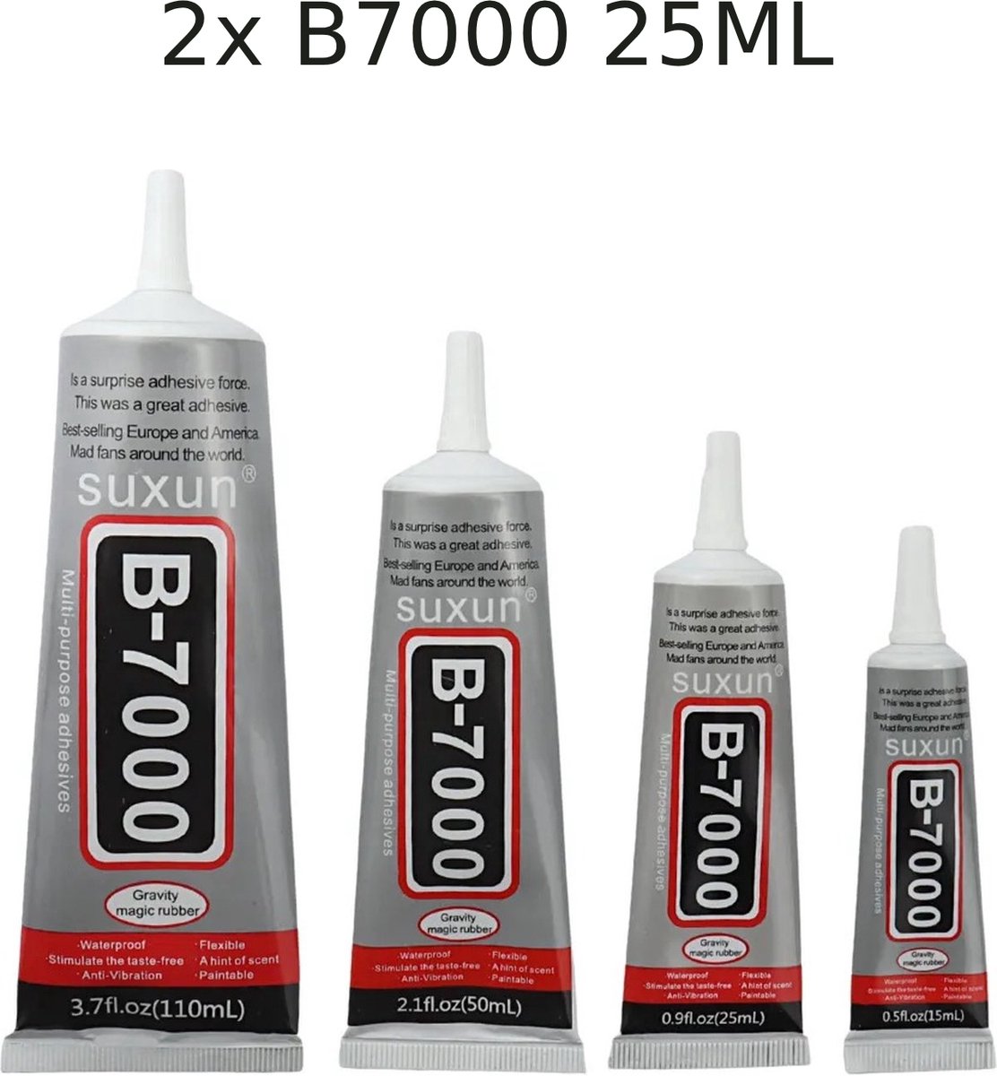 B7000 Lijm 25 ML – Voordeelverpakking (2 x 25 ml) – Voor smartphones, tablets, sieraden en meer