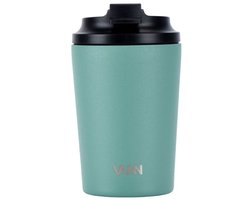 VANN® RVS Koffiebeker to go 220ml - Theebeker - Thermosbeker met deksel - Past onder de koffiemachine - Groen