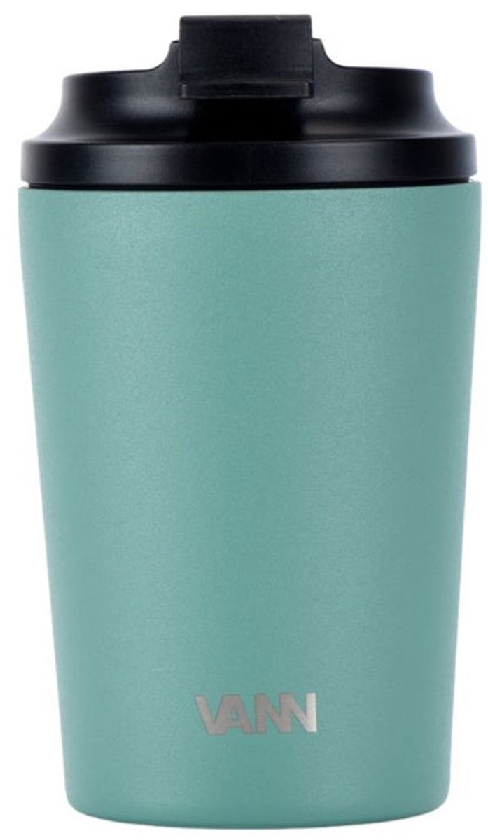 VANN® RVS Koffiebeker to go 220ml - Theebeker - Thermosbeker met deksel - Past onder de koffiemachine - Groen