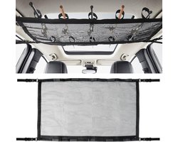 Opbergtas voor hengels - Dubbel plafond opbergnet voor hengels - Geschikt voor 5 hengels - Met rits - Opvouwbaar net voor hengelopslag - Voor gebruik in de auto