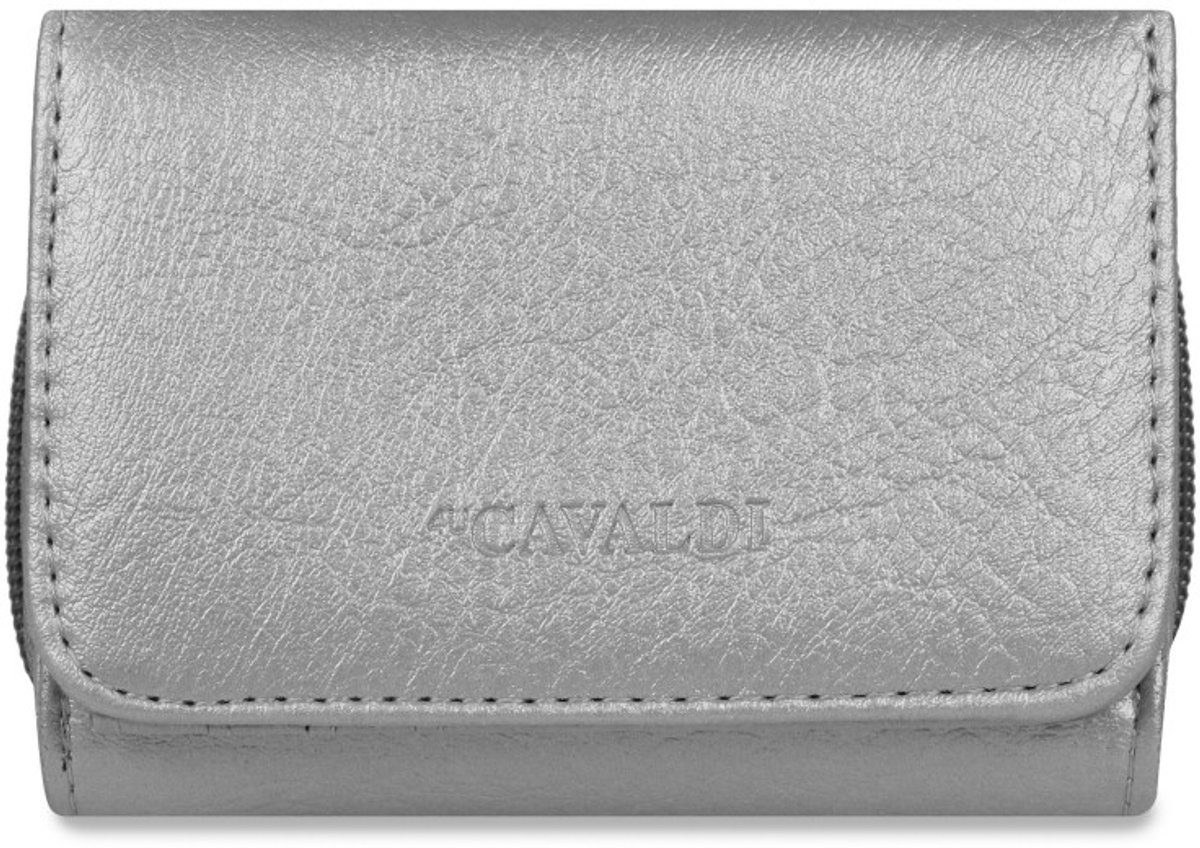 PROMO Communie Moederdag Bruiloft - Cavaldi Dames Portemonee *Perugia* PROMO! Zilver / Silver - Een luxe en origineel cadeau voor haar - HandbagsUniverse