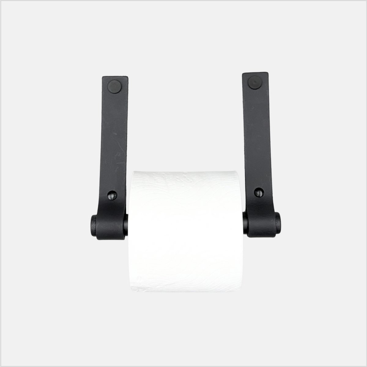 LGZ Leren Toiletrolhouder Zwart - Rolhouder Zwart metaal - Inclusief schroeven - 17x16,5cm - Leder