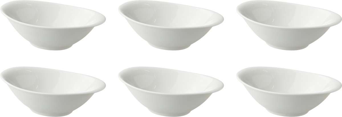 Palmer - White Delight - Schaal - Kom - 6 stuks - 20 cl - 16 x 10,5 cm - Wit - Porselein - Bordenset