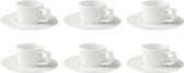 Palmer - Espresso kop en schotel - White Delight - 7 cl - Wit - Porselein - Koffiekopjes - 6 stuks
