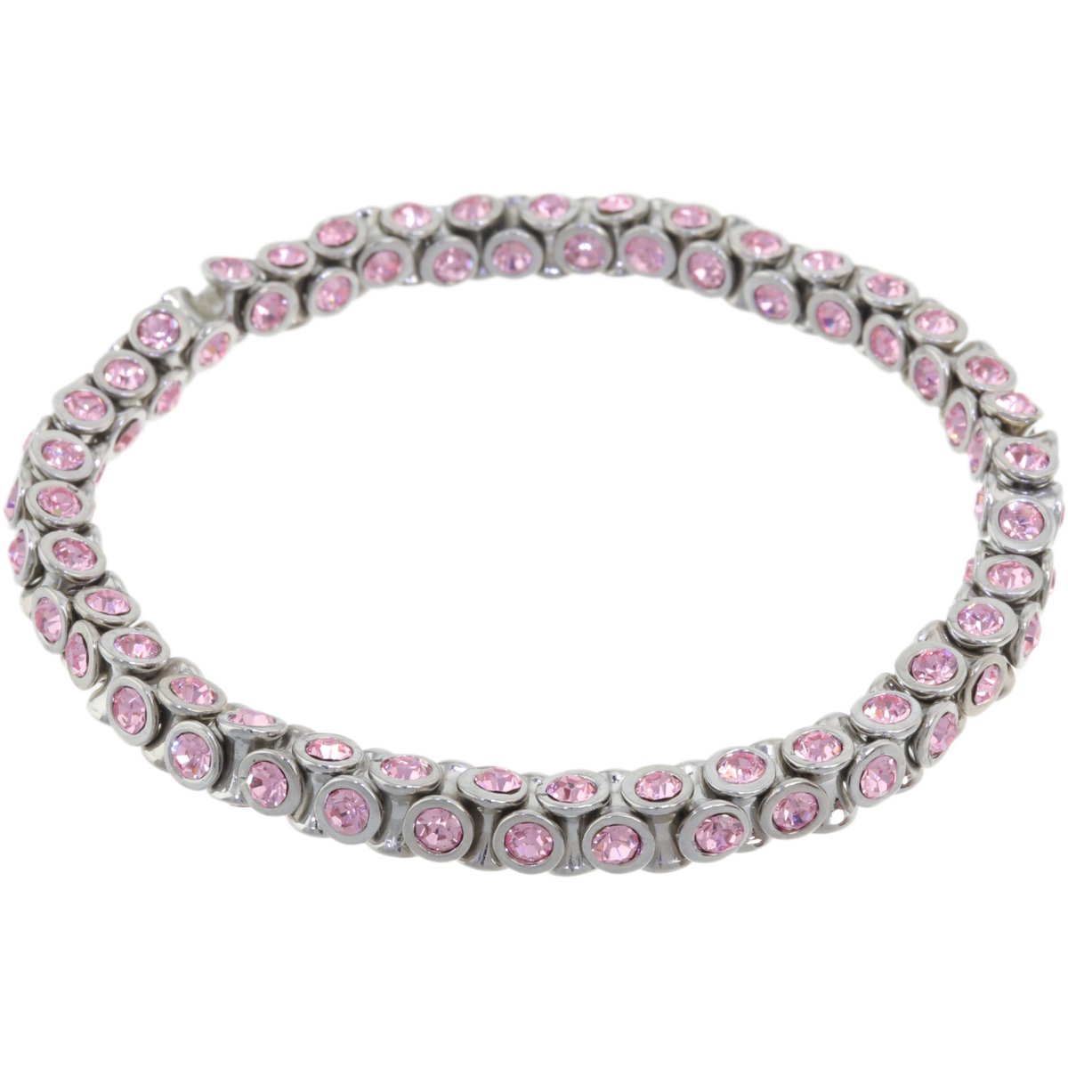 Behave - elastische armband - roze steentjes - romantisch accent
