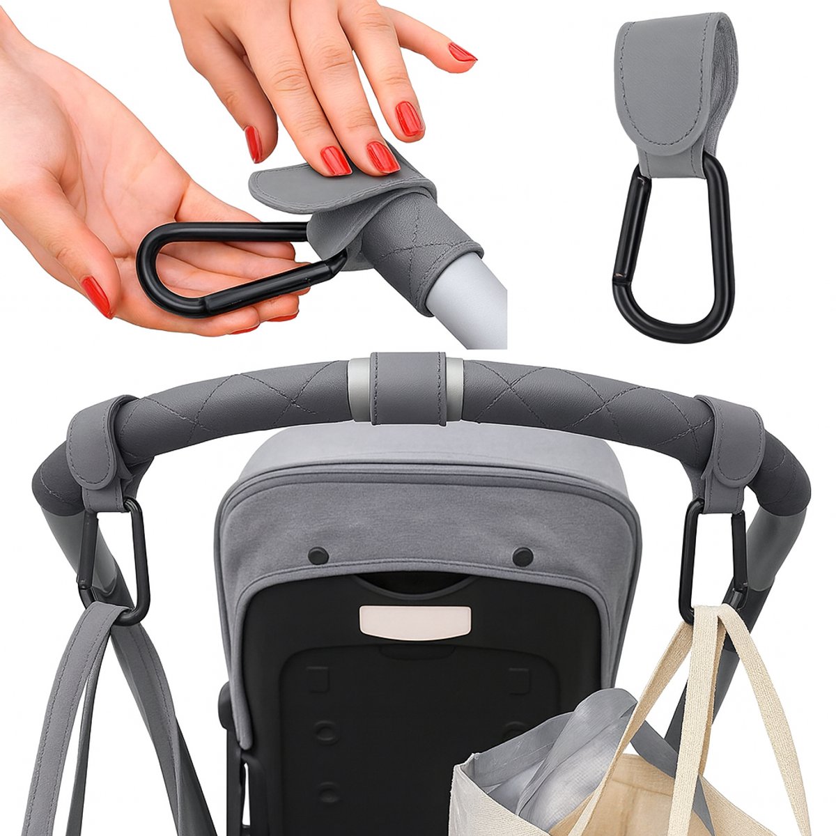 Kinderwagen Tassenhaakjes 2 Stuks - Knaak Commerce B.V