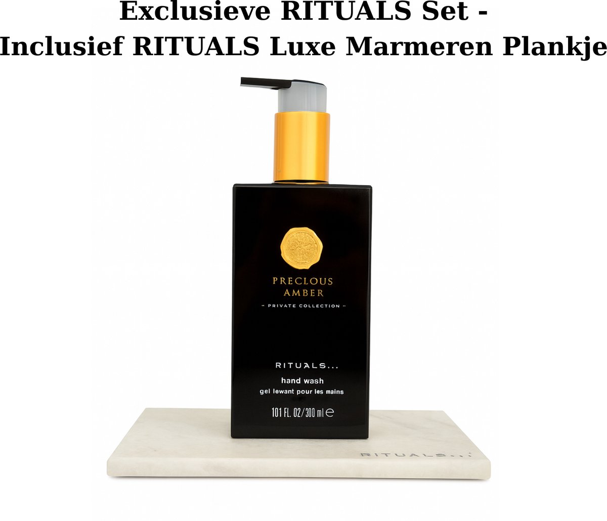 Rituals - Amber - Hand Wash 300 ml + RITUALS Luxe Marmeren Plankje - Hand Zeep - RITUALS Luxury Tray