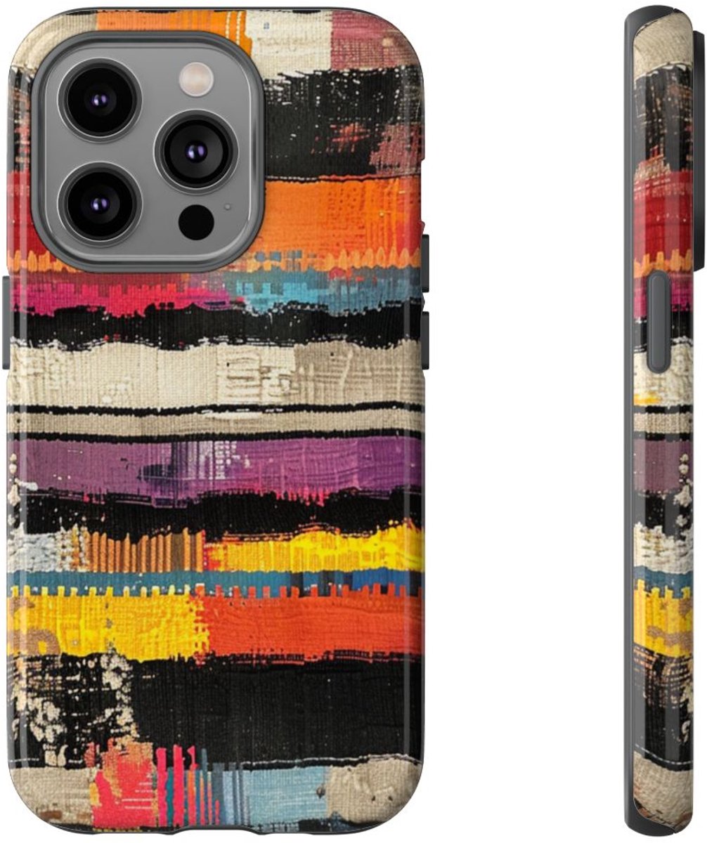 Kleurrijk Abstract Geweven Patroon – Telefoonhoesje Geschikt voor iPhone 14 Pro