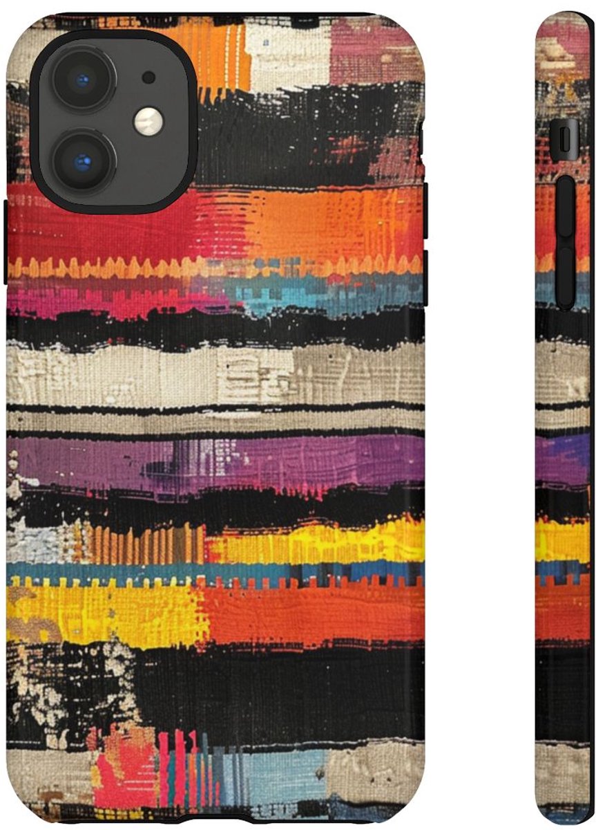 Kleurrijk Abstract Geweven Patroon – Telefoonhoesje Geschikt voor iPhone 11