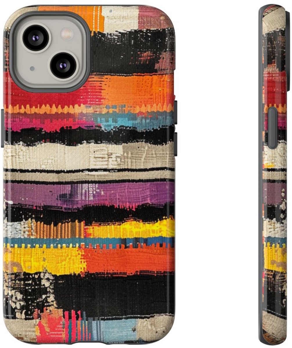 Kleurrijk Abstract Geweven Patroon – Telefoonhoesje Geschikt voor iPhone 14