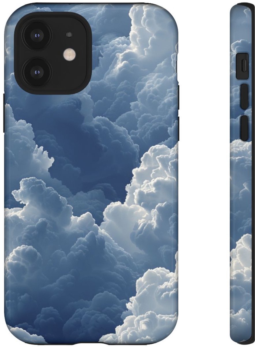 3D Blauw Wolkenpatroon – Telefoonhoesje Geschikt voor iPhone 12